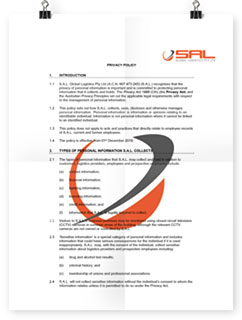 SAL privacy policy document